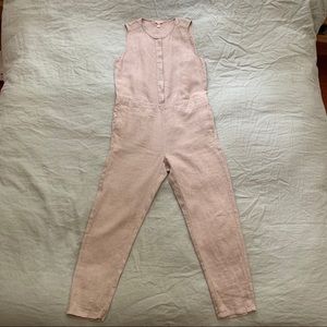 Eileen Fisher Organic linen round neck jumpsuit